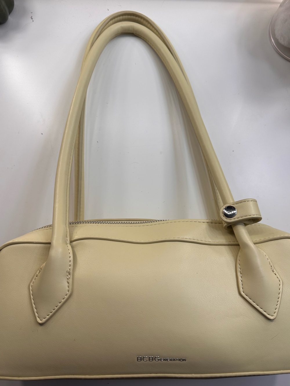 BCBGeneration Butter Yellow Leather Shoulder Bag